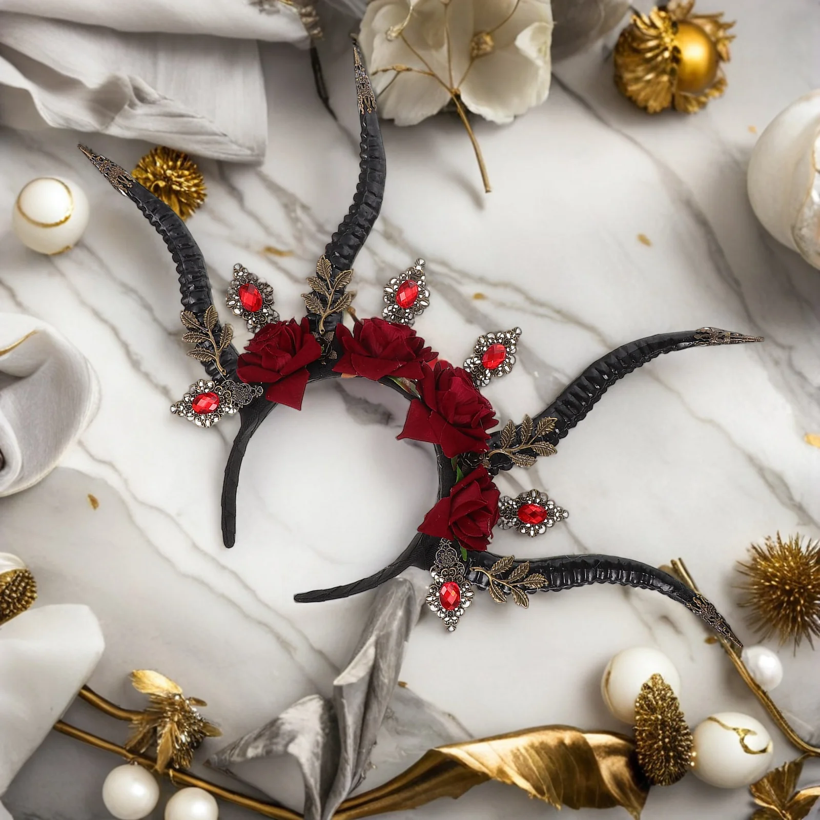 ハロウィン悪魔ヘッドバンドシックなパーティーヘアフープフェスティバル結婚式婚約コスチュームアクセサリー大人子供ヘアデコレーション