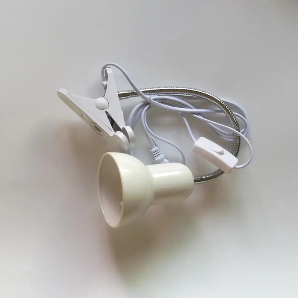 Durable Heat Lamp Holder E27 Socket Flexible Clip Light Fixture for Reptile Tank UVB Bulb Heating Lamp