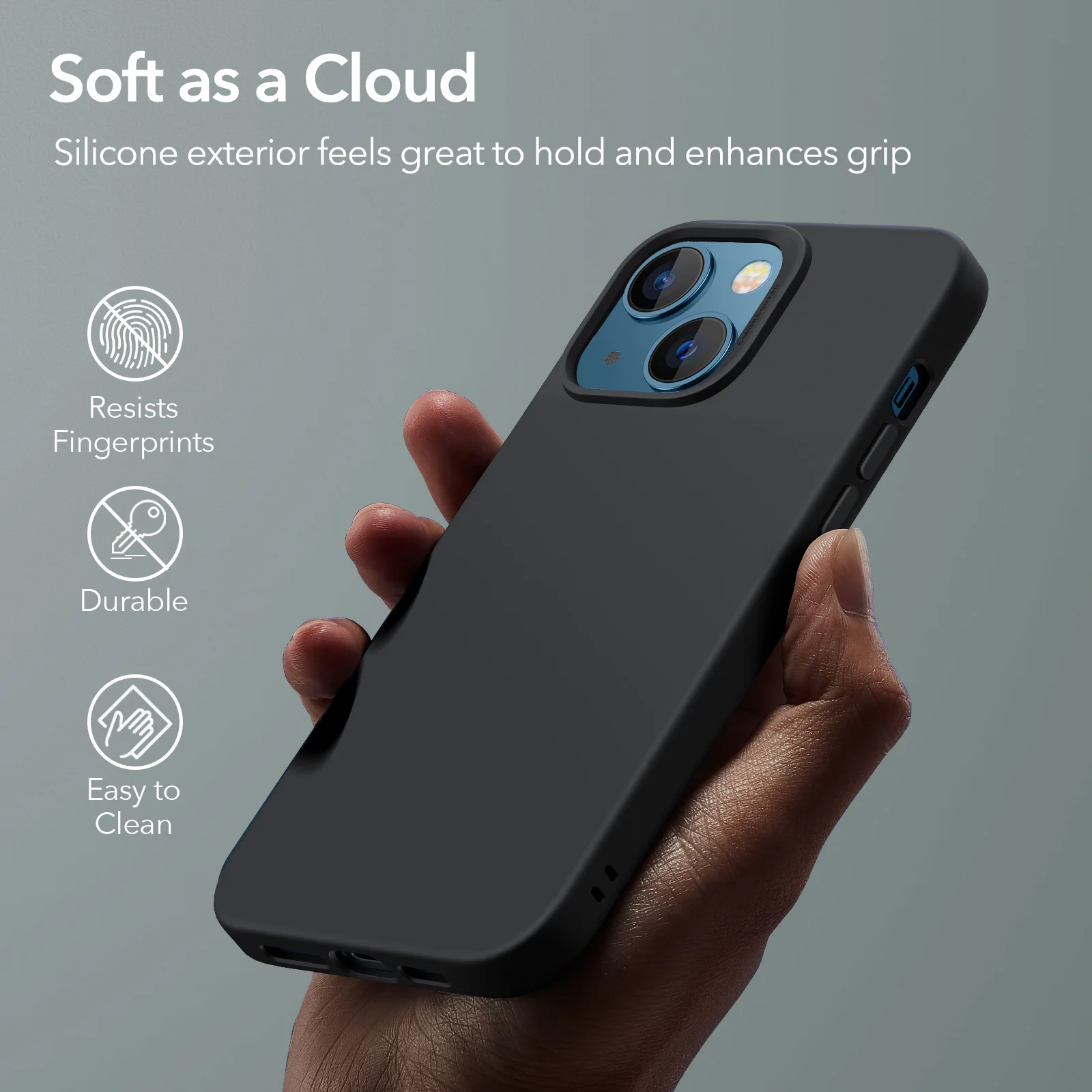 ESR for iPhone 13 Pro Max Liquid Silicone Case for iPhone 13 Cloud Silicone Magnetic Case for 13 Pro Shockproof Protection Cover