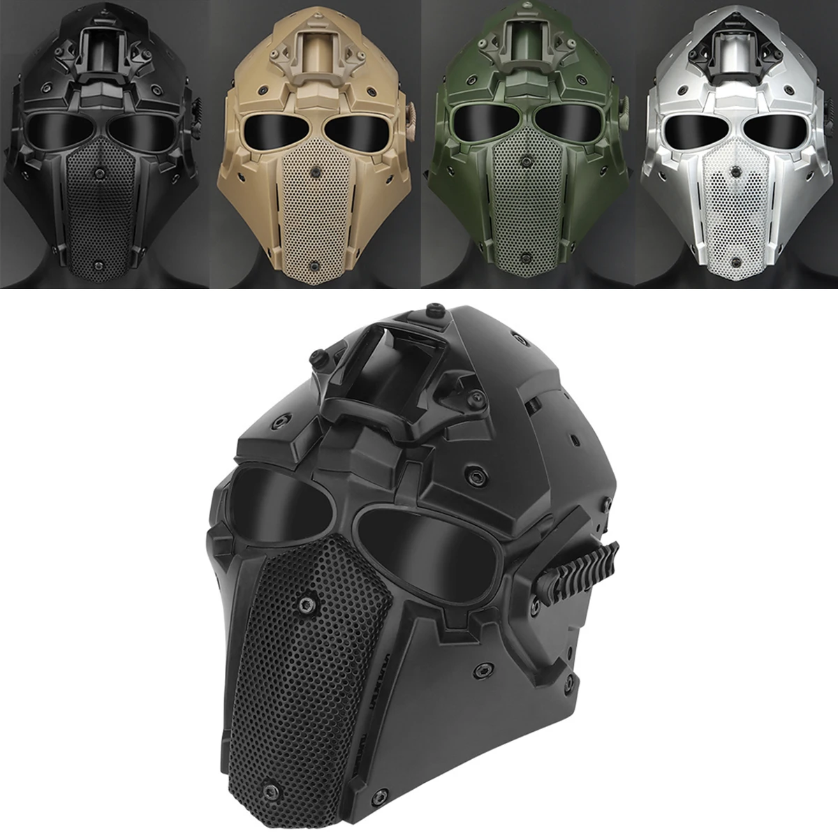 Airsoft Tactical Mask Terminator Full Face Breathable Impact Resistant Hunting Mask Suitable for Cosplay, Movie And TV Props