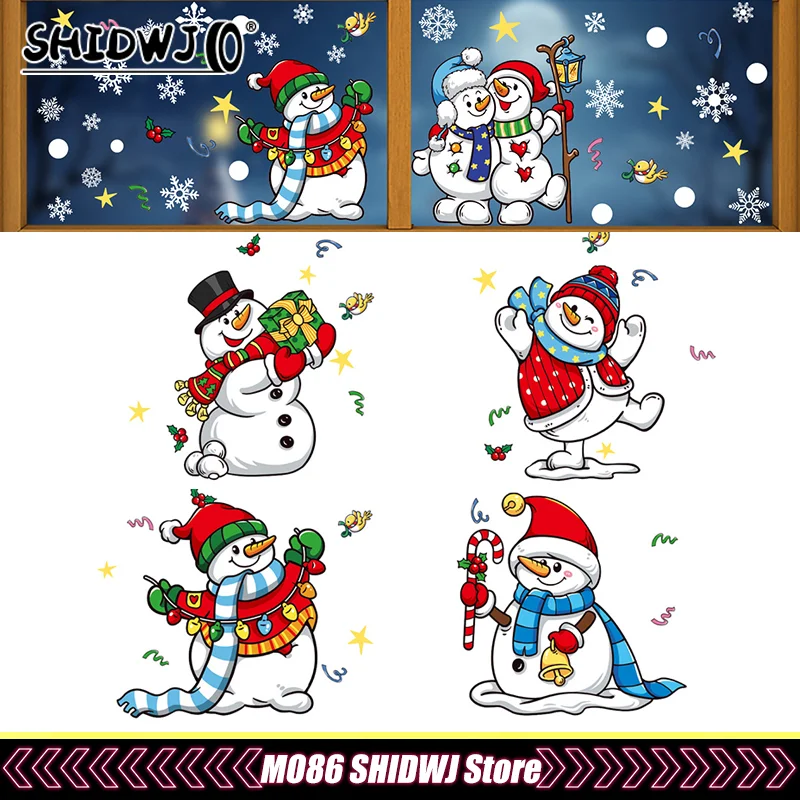 Автомобильные-рождественские-наклейки-на-окна-статические-наклейки-снеговик-снежинка-наклейка-на-стену-наклейки-на-стену-веселая-рождественская-праздничная-вечеринка