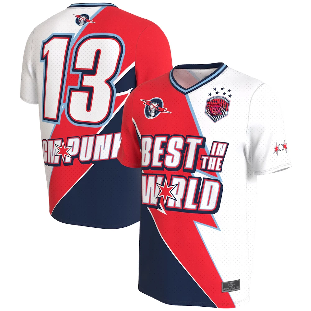Unisex White CM Punk Soccer Jersey 3D Printed Outdoor Sports Quick Drying V-Neck Short Sleeve Football Training T-Shirt 2026