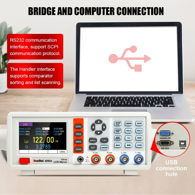 4090 Digital LCR Meter Desktop Capacitance Resistance Impedance Inductance Measure Instrument Electric Bridge Component