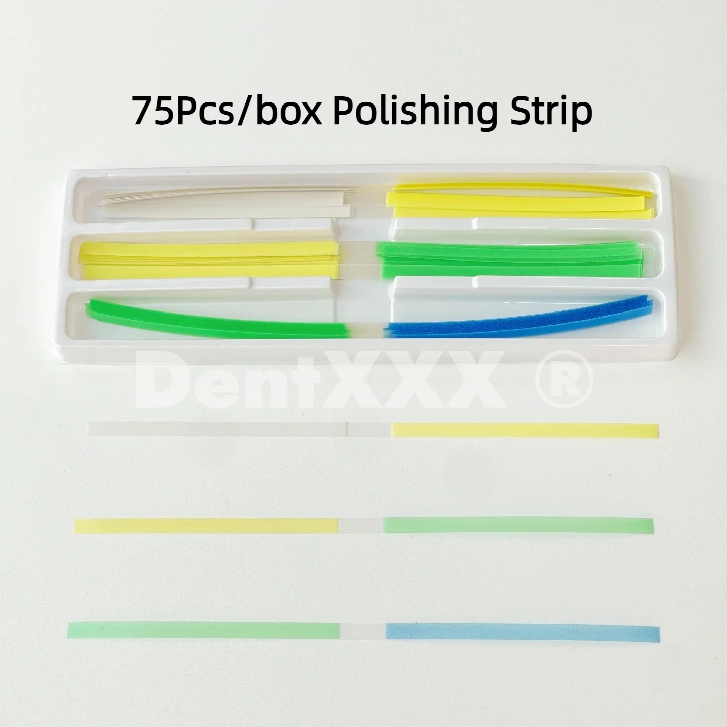 

75Pcs/Box Disposable Abrasive Polishing Strips, Flexible Fiber Strips for Smoothing, Shaping & Polishing (with Strip Holder)