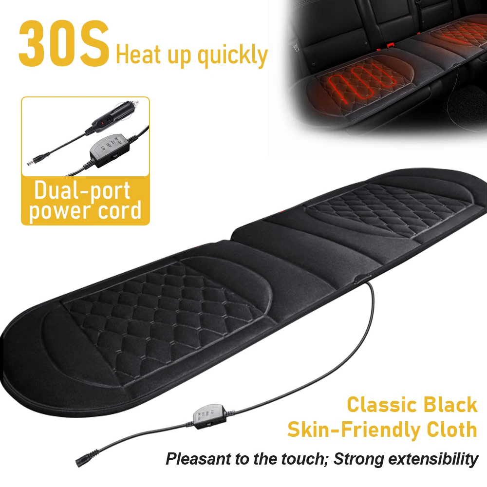 12V Car Heated Seat Cover Rear Seat Heated Cushion Heating Warmer Cushions Auto Heating Seat Mat Electric Heating Pad