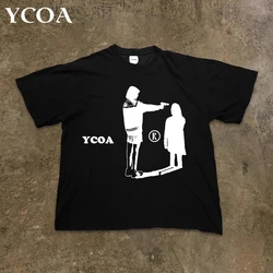 Men T-Shirt Cotton Oversized Graphic Y2k Streetwear Short Sleeve Harajuku Tops Korean Fashion Gothic Grunge Aesthetic Clothing