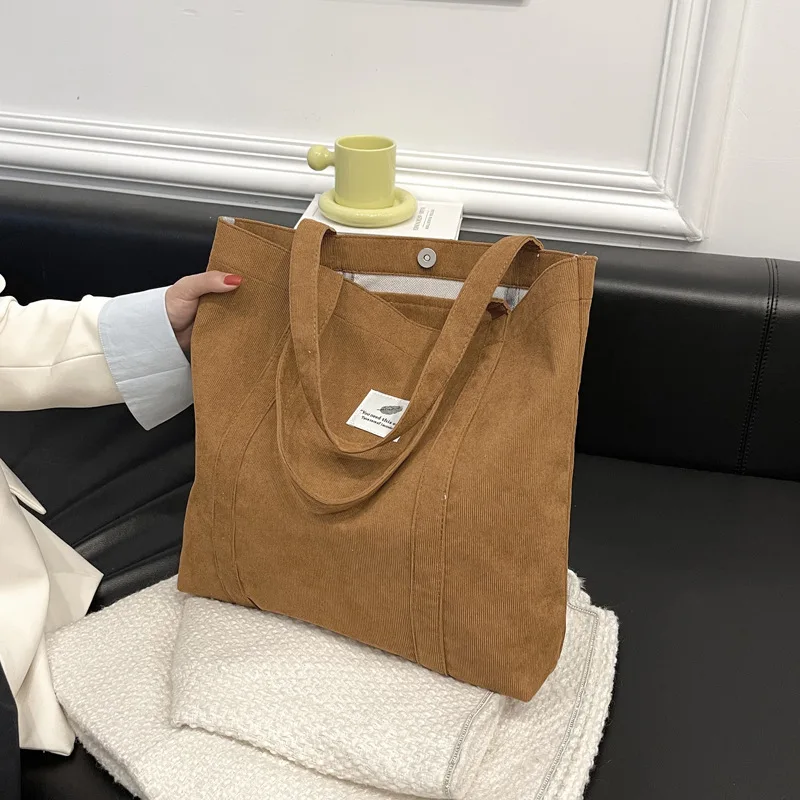 

Вельветовые сумки-тоут в стиле ретро для женщин, сумки на плечо, студенческие ручные сумки для покупок большой вместимости, классная сумка для девочек Bolsos Mujer