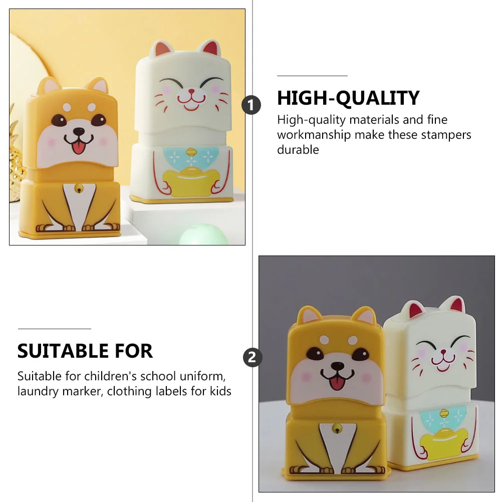 2 Pcs Toddler Toys Seal Lovely Stamper Clothing Mini Cartoon Seals Cute Children Plastic Student