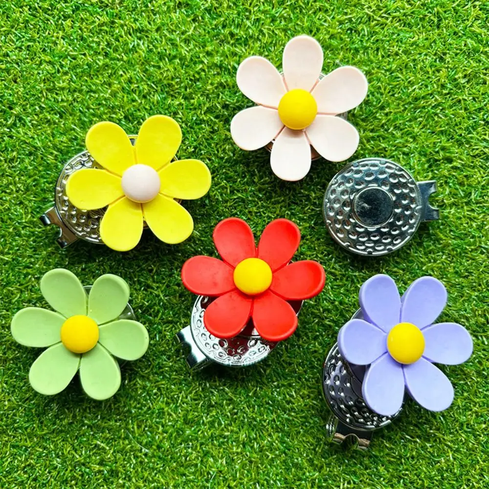 

Magnetic Golf Cap Clip Durable Metal Flower Shaped Golf Ball Mark Colorful Ball Position Golf Hat Marker Jewelry Gift