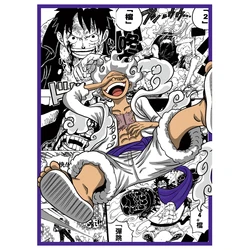 60PCS Anime One Piece Monkey D. Luffy Nika Figures Card Sleeves Board Games OPCG PTCG Trading Cards Laser Shine Protector Case