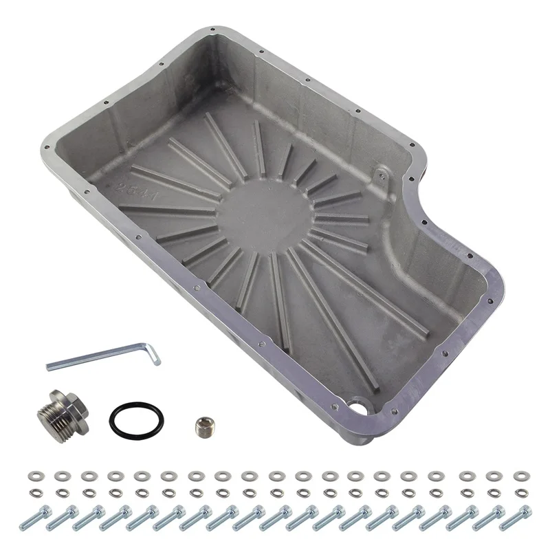 

Heavy Duty 6R140 Deep Pan, 6.7L V8 DIESEL, Raw 6-Speed Oil Pan Upgrade 11-19 Ford Super Duty Silver/Black/Red