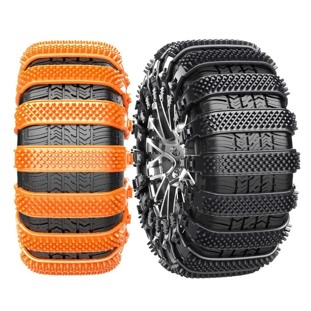 1PC Rubber Car Snow Chains Anti-Skid Emergency Accessories Anti-skid Tire Chains Adjustable Car Tires Accessories
