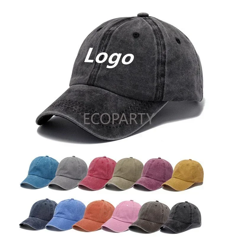 2023 New Vintage Washed Cotton Baseball Cap Parent Kids Sun Hats for Boy Girl Spring Summer Hat Customizable Logo Baseball Cap