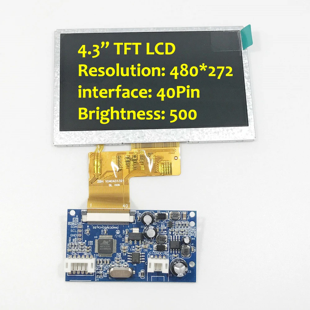 

4.3 inch 480*272 LCD screen driver board kit 1 AV video in star finder monitor small TV display building visual intercom