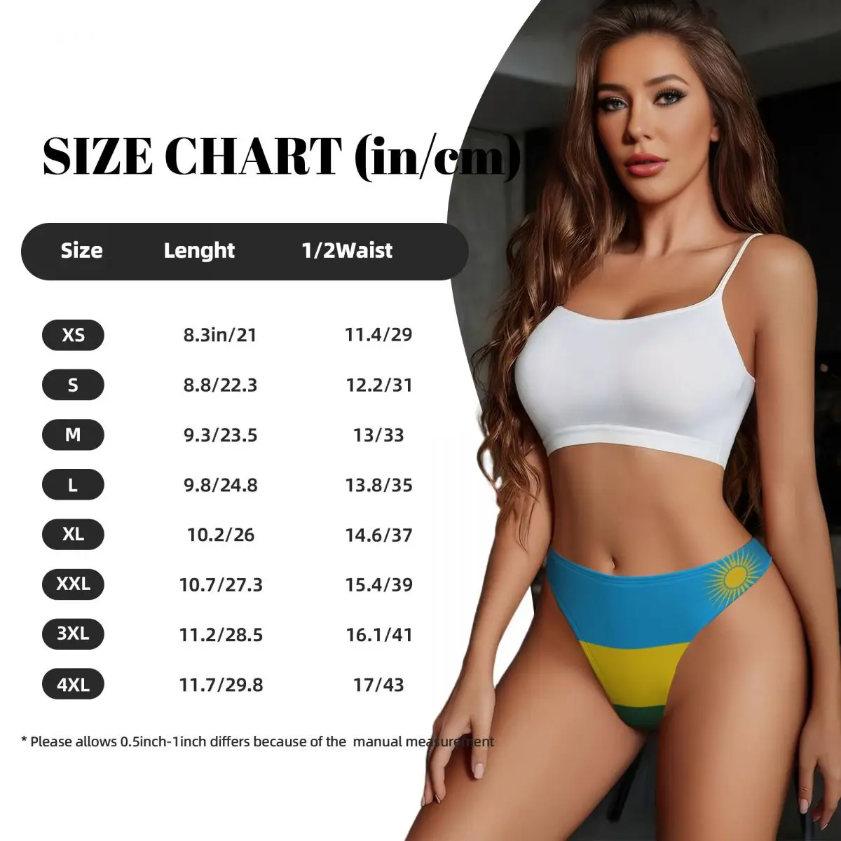 Thongs For Women V Waist G-String Panties Rwanda Flag Underwear Breathable