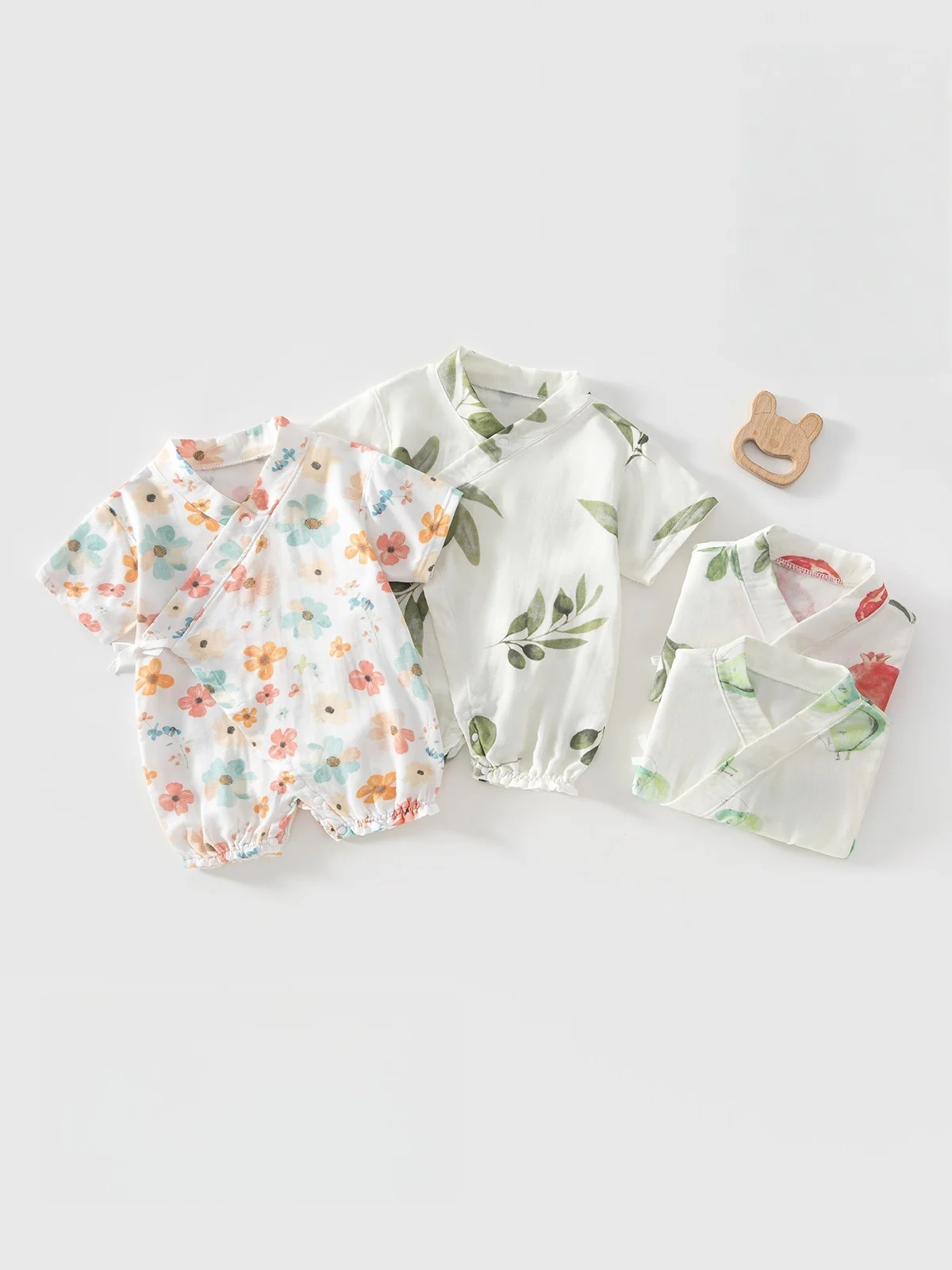 0-2Y Summer Baby Newborn Bodysuit Toddler Boys Girls Floral Print Short Sleeve Romper Soft Breathable Clothes Daily