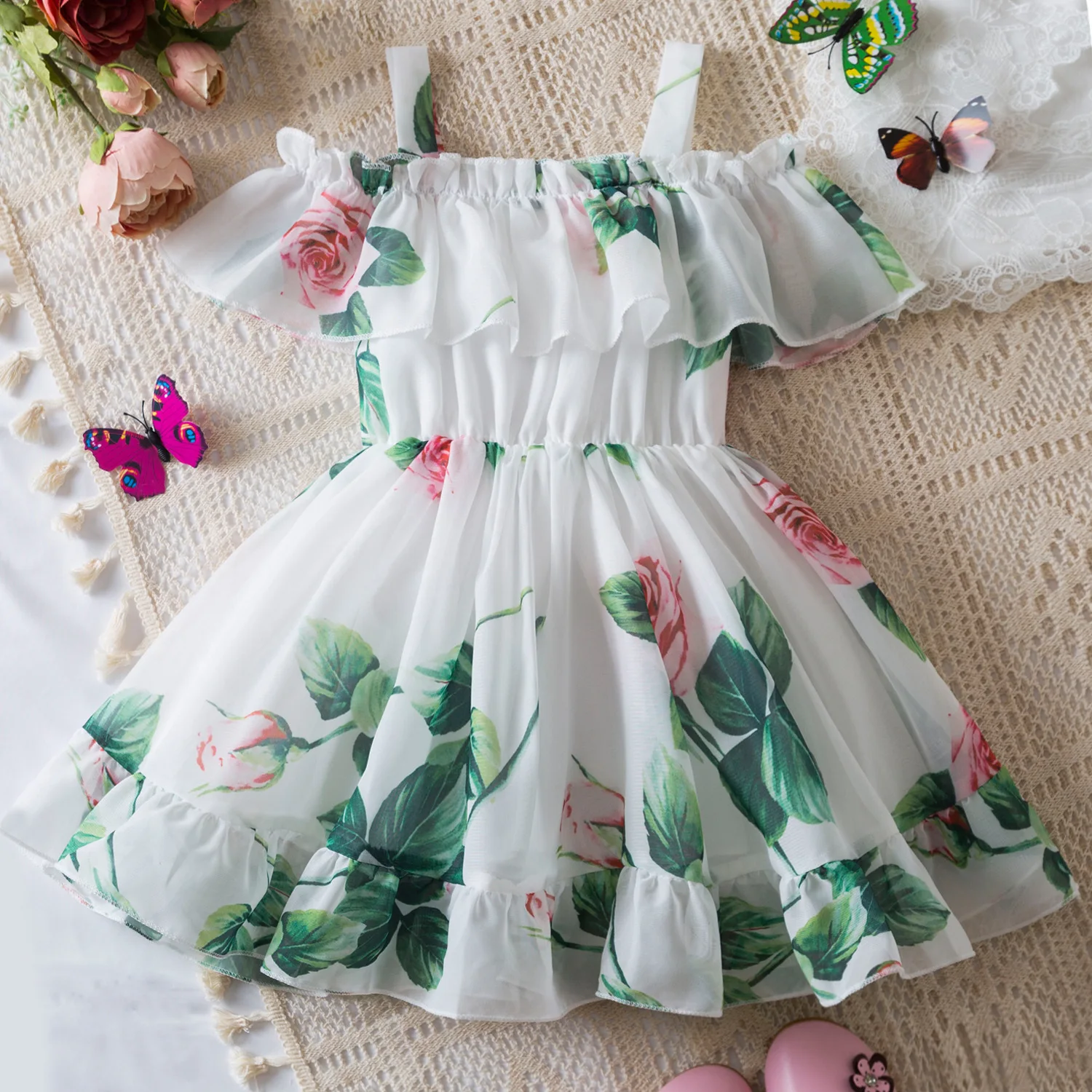 Summer Dress For Girls 2 3 6 Yrs 2024 New Casual Baby Clothes Birthday Party Princess Chiffon Dress Tule Summer Kid Clothes