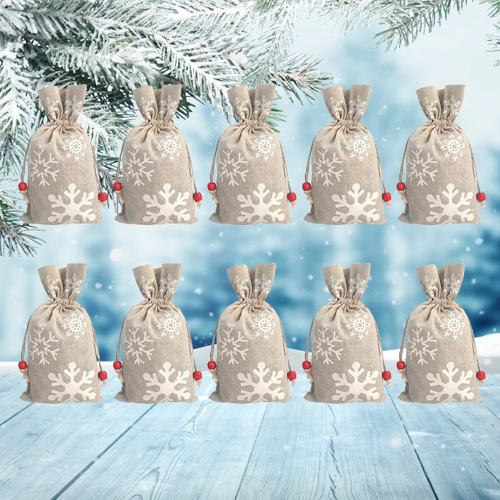 

10pcs Christmas Gift Bags C y Pouches Drawstring Mini Storage Reusable Premium Snacks Cookies Fruits Presents