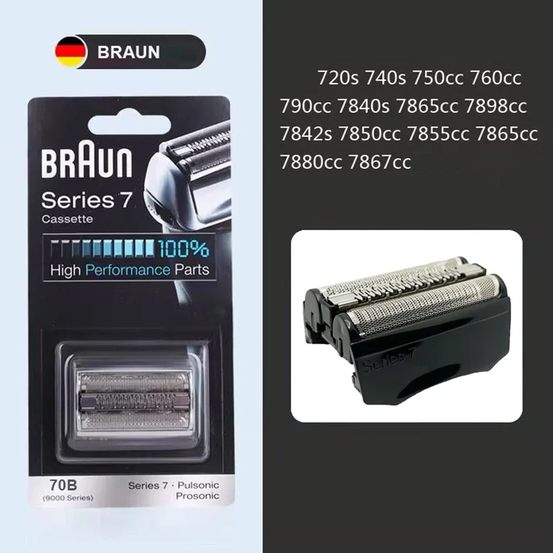 Braun 70B Shaver Blade Replacement Cassette Razor Head for Braun Series 7 Series 9 Electric Shaver