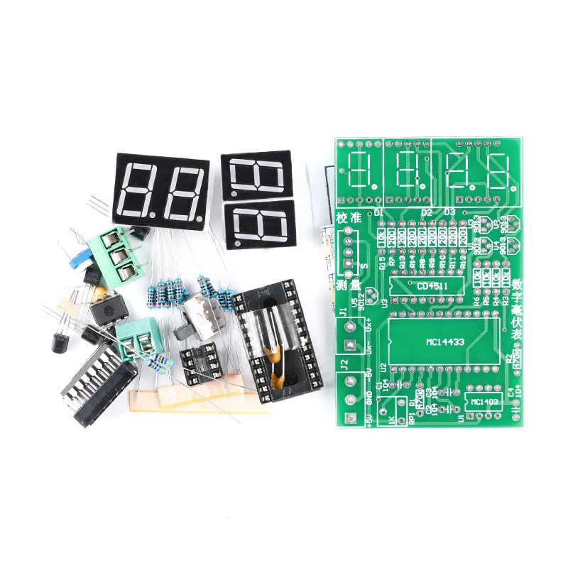 5pcs Digital millivolt meter DIY production kit AD conversion welding parts electrical and electronic skills teaching