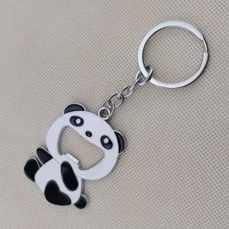 Anime Keychain Portable Panda Beer Bottle Opener Ring Zinc Alloy Mini Bottle Opener Ideal Gift for Bartenders and Bottle Opening