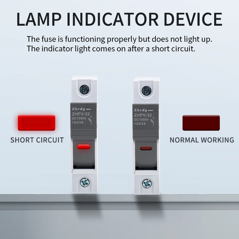 For 1000V Solar Systems: PV DC Fuses 6A-32A with Holder Base, Photovoltaic Fuse Set for Complete Short Circuit Protection