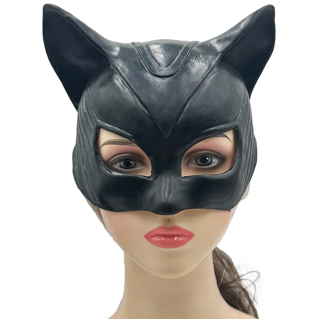 Katzenmaske für Frauen, Halbe Gesichtsmaske für Halloween, Maskerade, Cosplay-Partys und als Requisite – Detail 1