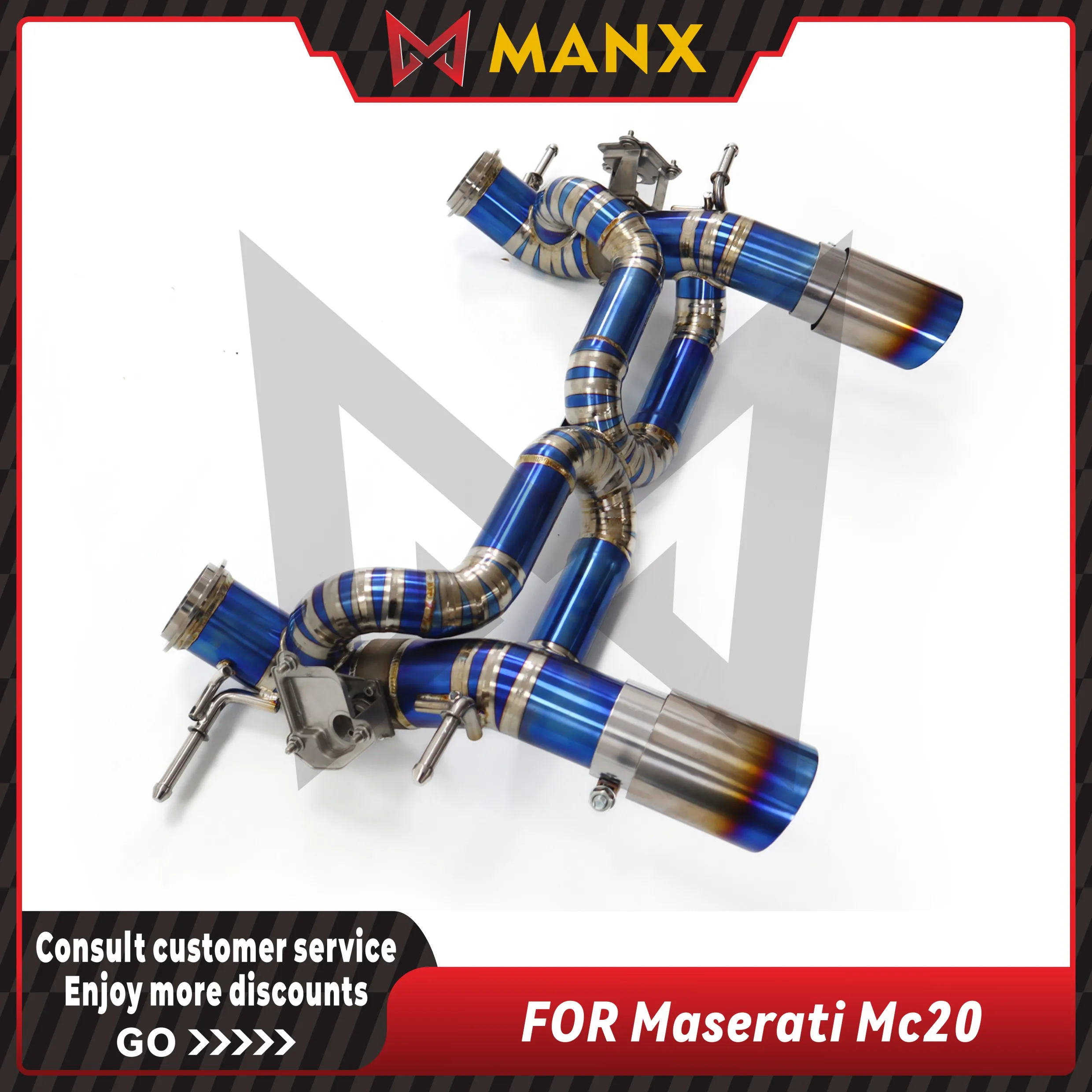 

Suitable for Maserati MC20 Ti alloy bluing Catback Without Muffler With Valves Performance exhaust system