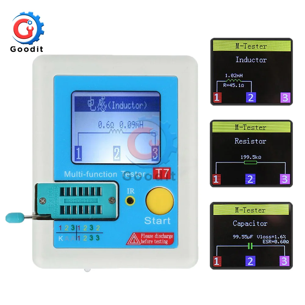 Imagem -03 - Multifuncional Tft Transistor Display Colorido Tester para Diodo Triode Capacitor Resistor Lcr-t7 3.5 160*128