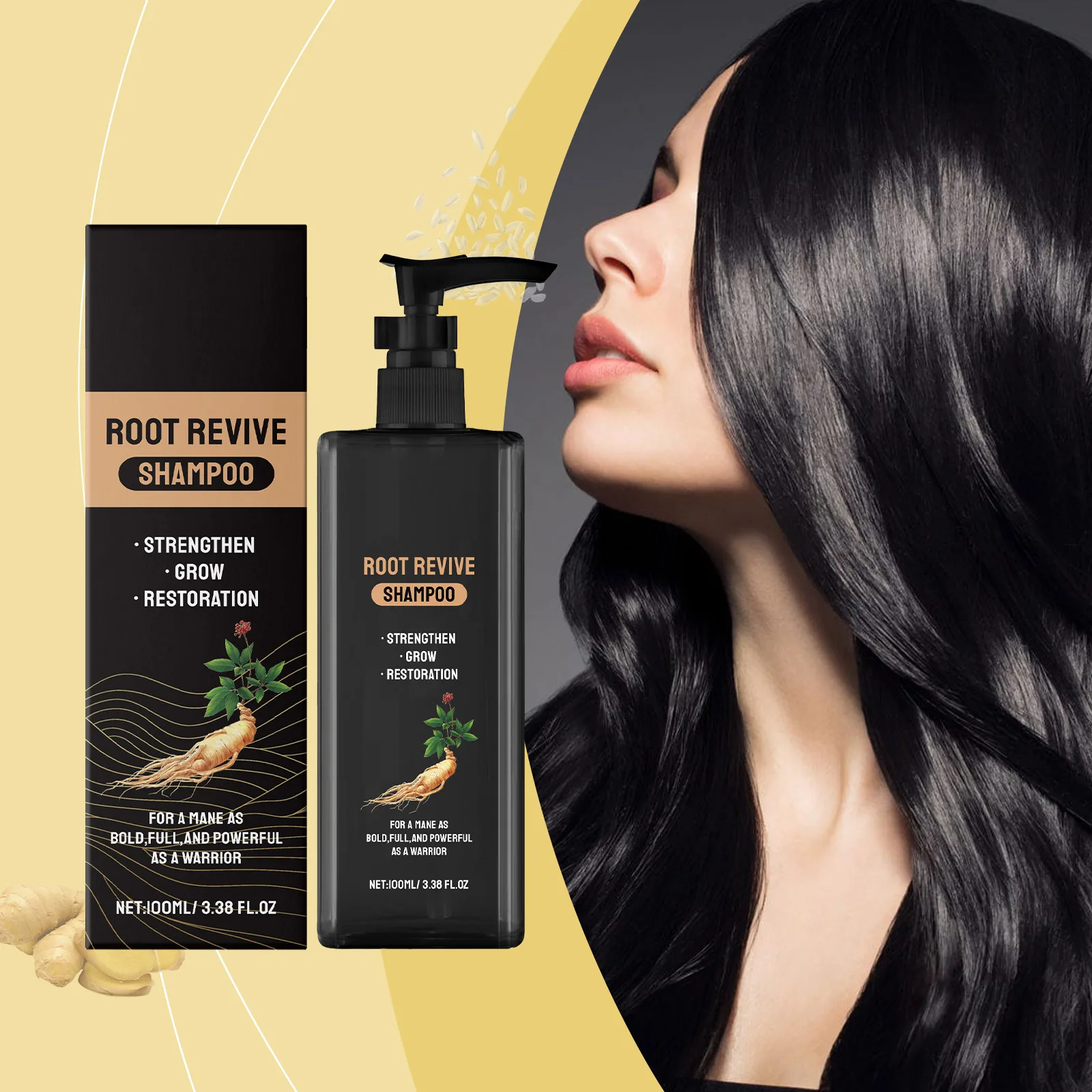 

Ginseng Root Nourishing Shampoo Improve Hair Quality Repair Damaged Scalp Enhance Hair Scales Deep Hydration Oil-Control Shampoo