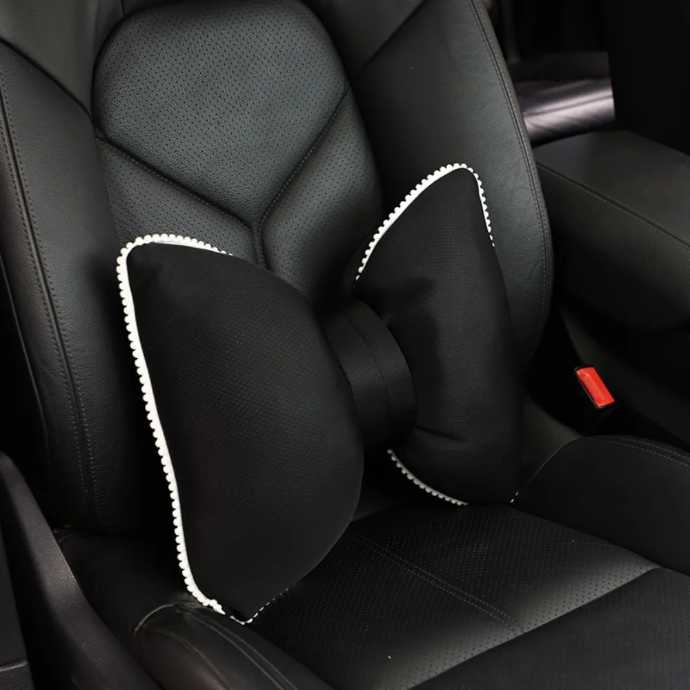 

Bowknot Auto Headrest Brethable Ergonomic Car Waist Pillows Anti-fatigue Ice Silk Waist Cushion Seat Support