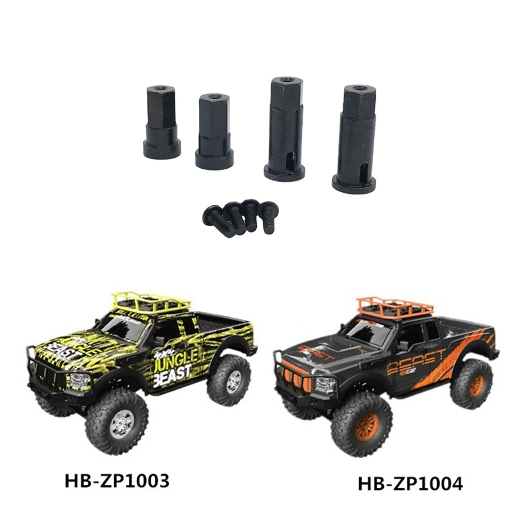 BEDW-8Pcs Metal Wheel Hex Hub Drive Adapter Combiner For HB ZP1001 ZP1002 ZP 1001 ZP 1002 1/10 RC Car Upgrade Parts