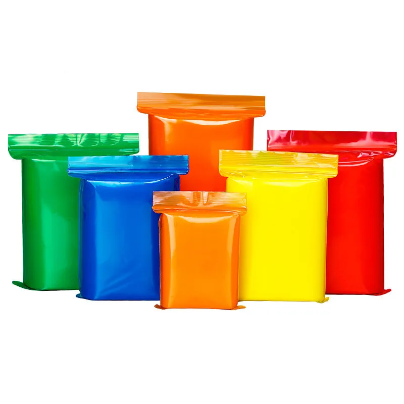 100PCS Thick Colorful PE Ziplock Packaging Bag Reclosable Spice Key Snack Jewelry Hardware Screw Photos Battery Storage Pouches