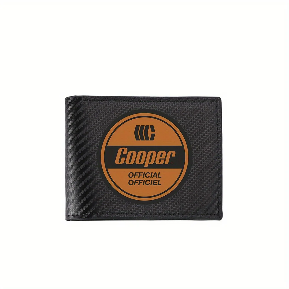 

Оранжевый круг, черный логотип Cooper, мужские кошельки, простые деловые современные стильные дизайнерские подарки с принтом для отца, парня, Рождества