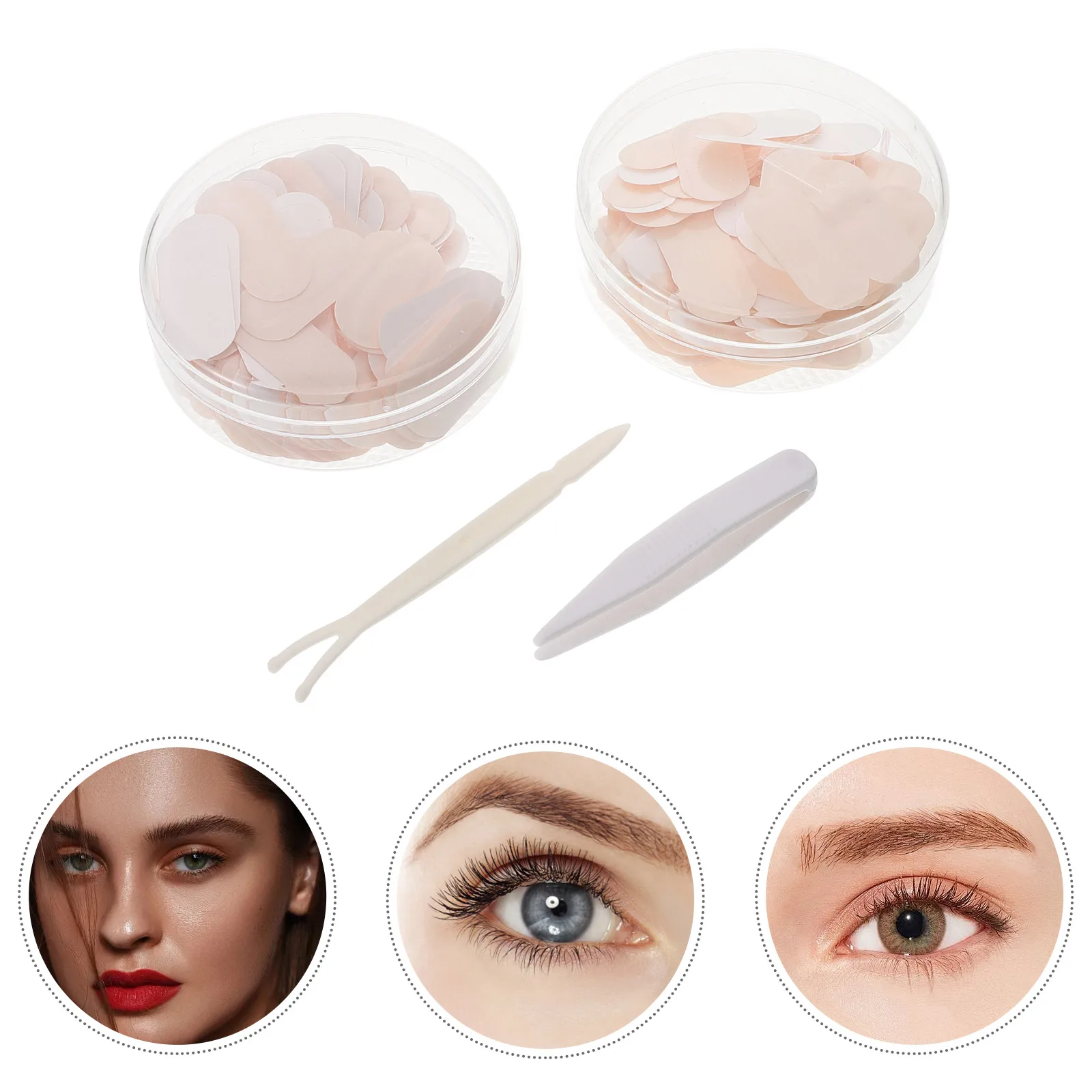 صندوقان من شرائط العين للعيون المقلدة، وسادات شريطية للجفن مزدوجة الجوانب، ورافع ملحقات الرموش #5