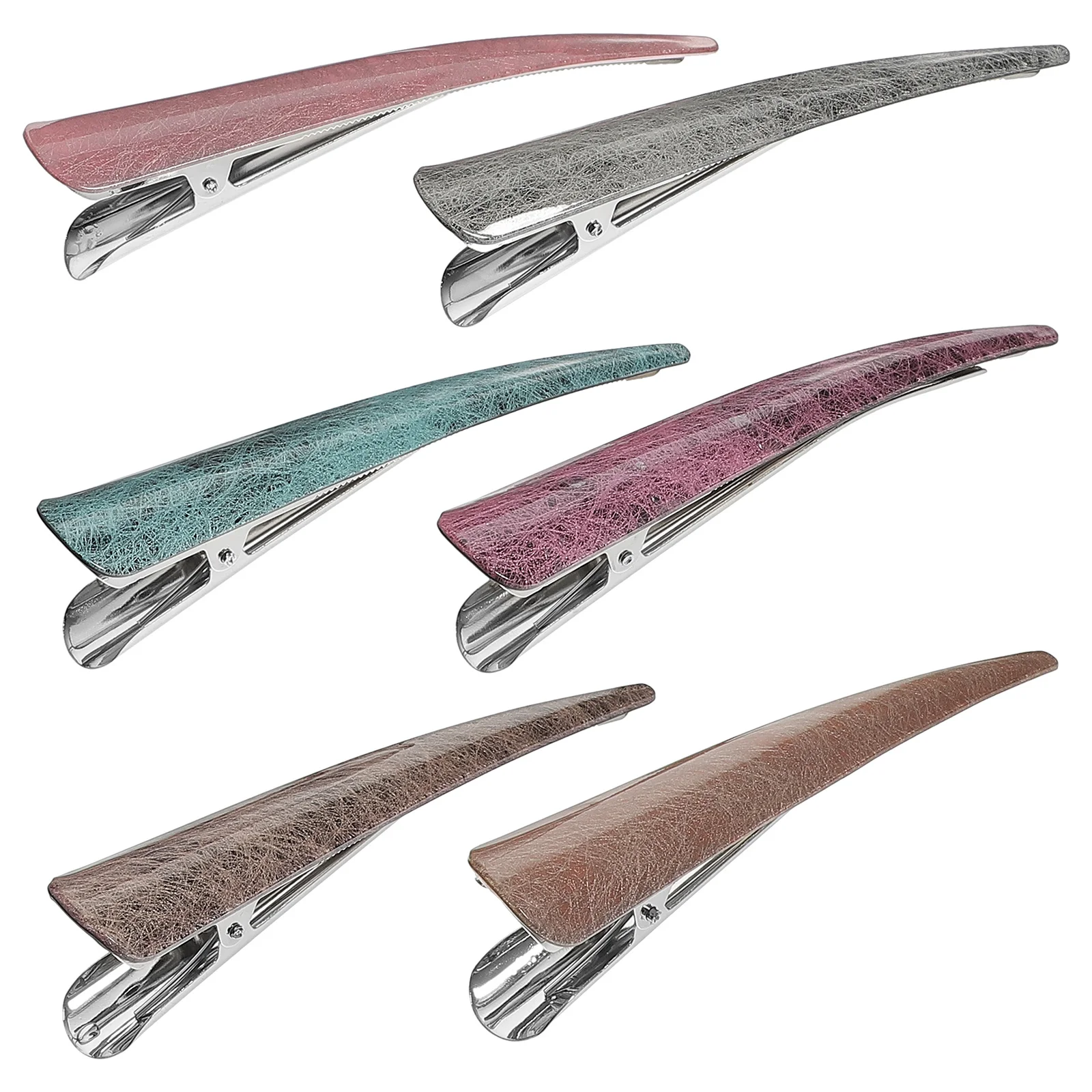 

6 шт. заколки для волос для женщин, модный стиль коровьего рога, акриловый зажим в виде утки, держатель для хвоста, стильный аксессуар для волос, подарок