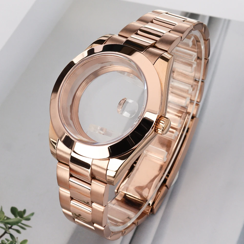

36/39mm Bevel Edge Watch Case Sapphire Crystal For Air King NH35 NH34 NH36 NH38 Miyota 8215 Stainless Steel Bracelet Watch Parts