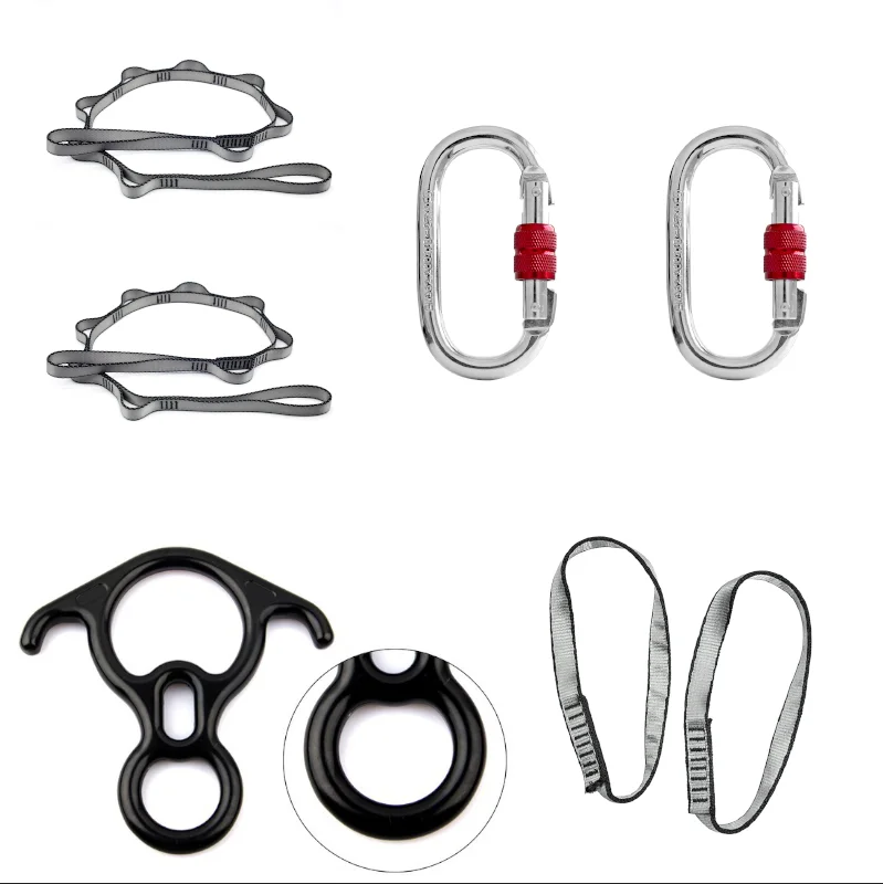 Prior Fitness 2 Dasiy Chain 2 Carabiners 2 O Sling Figure 8 Aerial Hammock Silk  Accessories Set