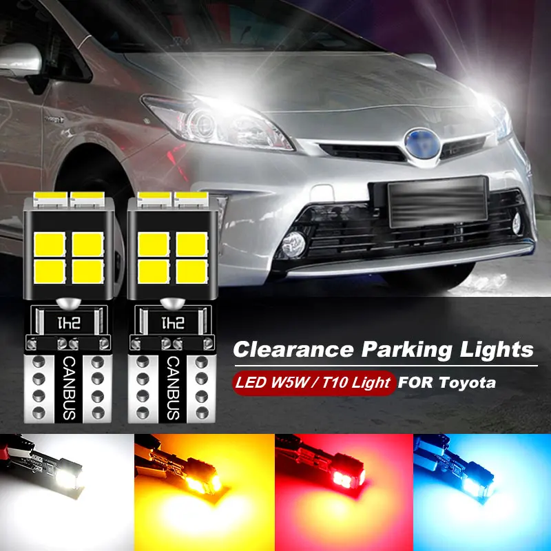 2x For Toyota Prius 2003-2014 2004 2005 2006 2007 2008 2009 2010 T10 W5W LED Clearance Side Marker Parking Lights Bulbs CANbus