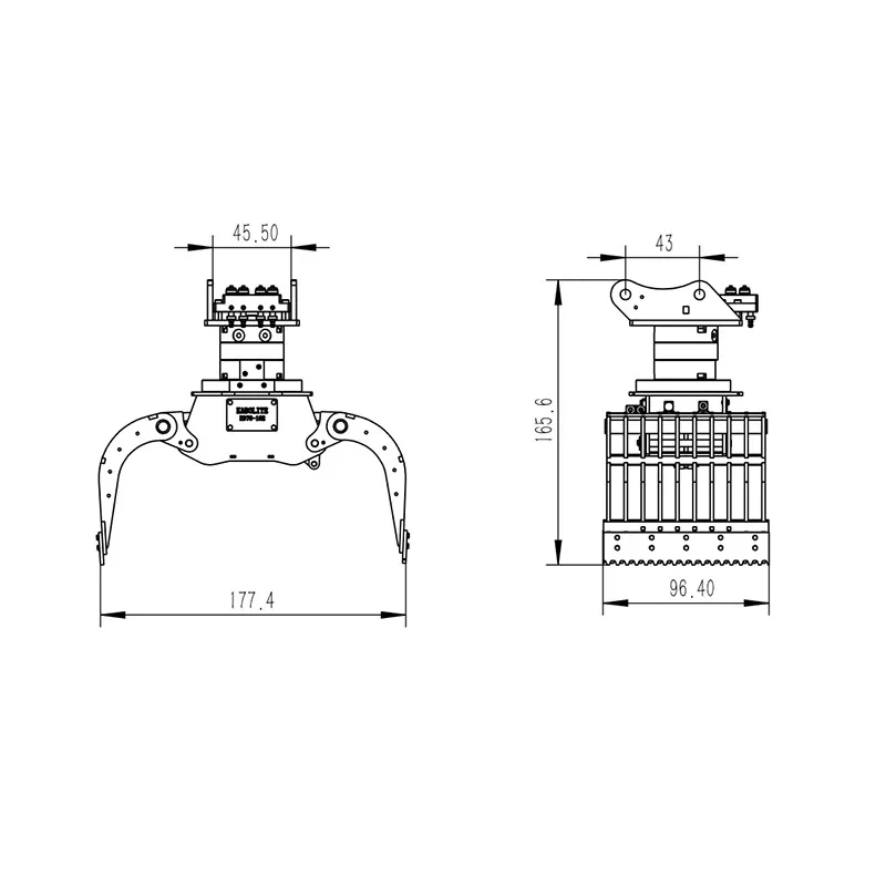 Hydraulic Claw Upgraded Parts For HUINA K970 1/14 RC Excavator DIY Remote Control Truck Model TH19565-SMT5