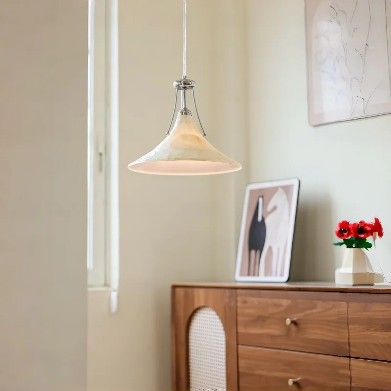 Minimalist Designer Unique Dining French Shell Magnolia Pendant Light American Mid Century Vintage Style Home Changeable