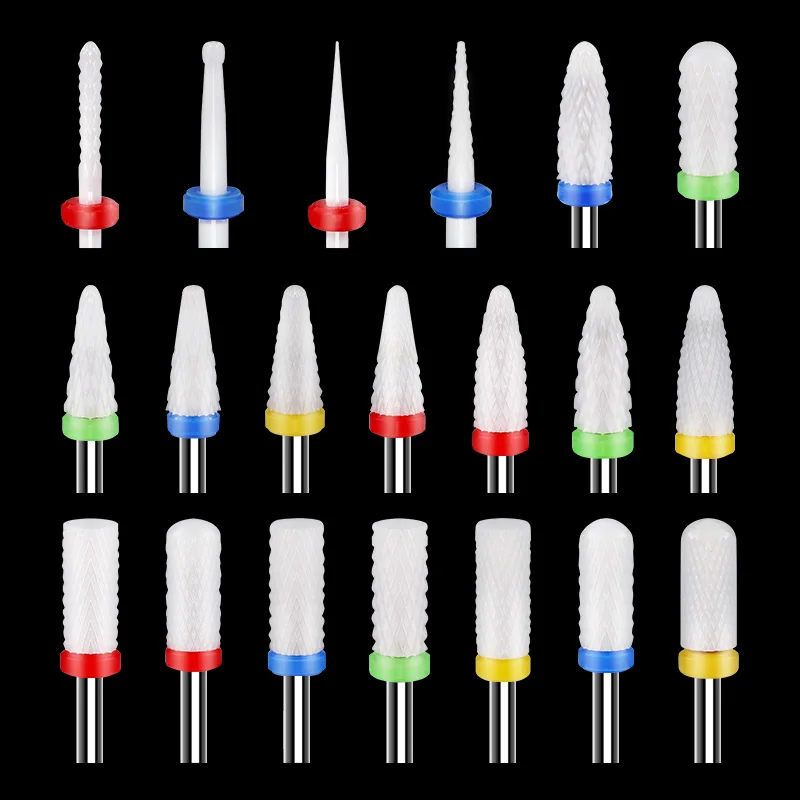 Ceramic Nail Drill Bit 3/32 Nail Drill Bits for Acrylic Nails Gel Nail Polish Professional Electric Manicure Machine Accessories