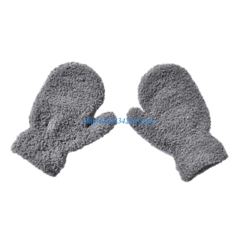

Зимние теплые перчатки, вязаные перчатки с длинными пальцами, толстые плюшевые перчатки для малышей