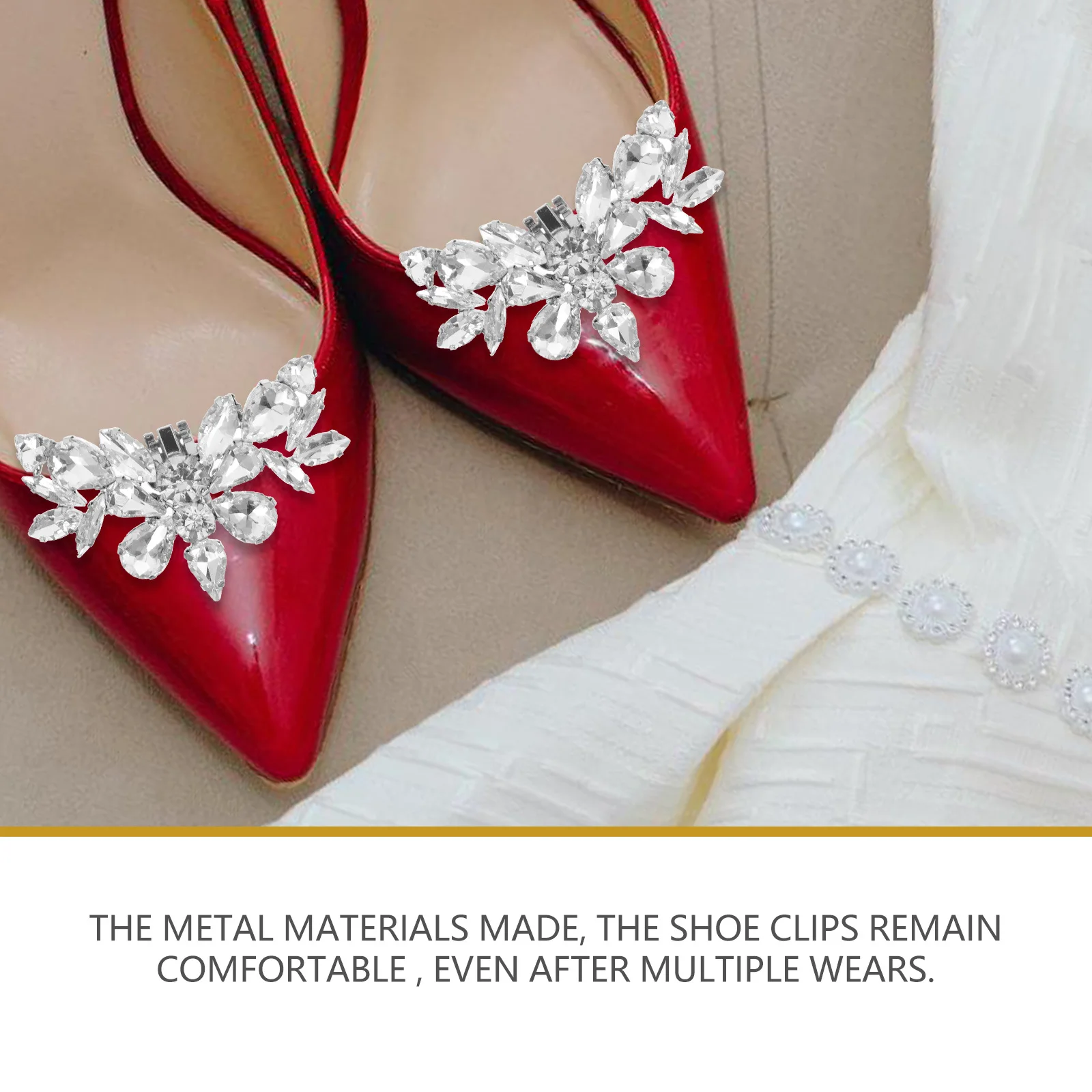 

1 Pair Rhinestone Shoe Clips Detachable Shoe Accessories For Wedding Prom Bridal Pumps Heel Decorative Jewelry Women