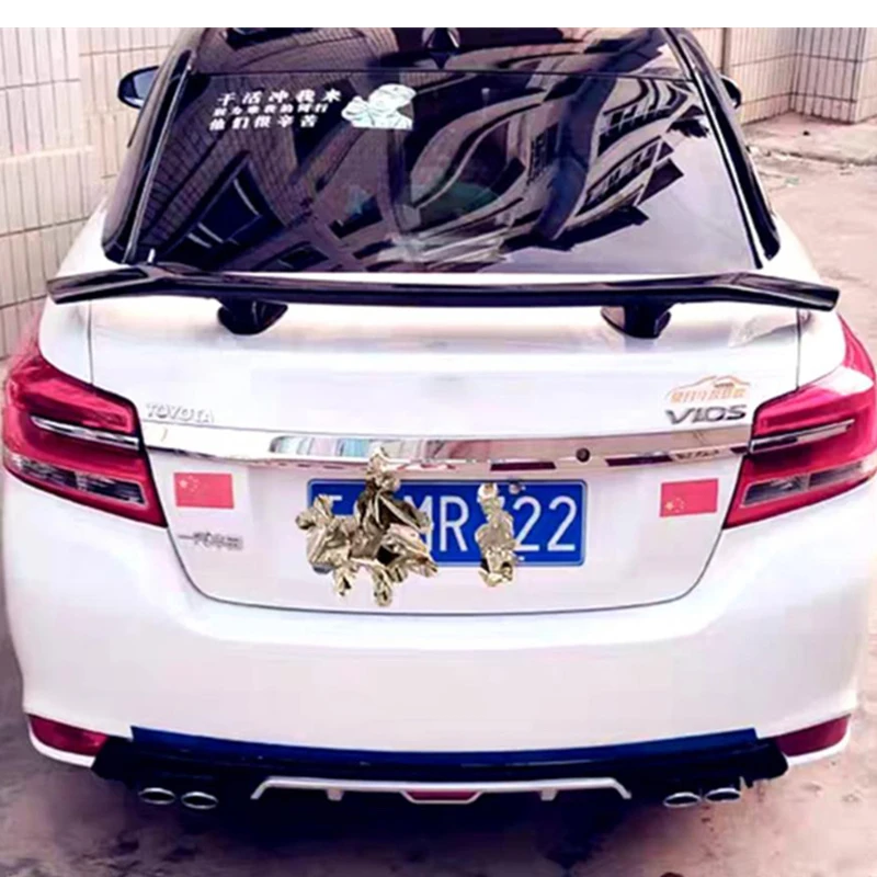 For Toyota Vios Sedan 2014-2022  GT Accessories Spoiler ABS Material Car Trunk Rear Lip Tail WING Body Kit