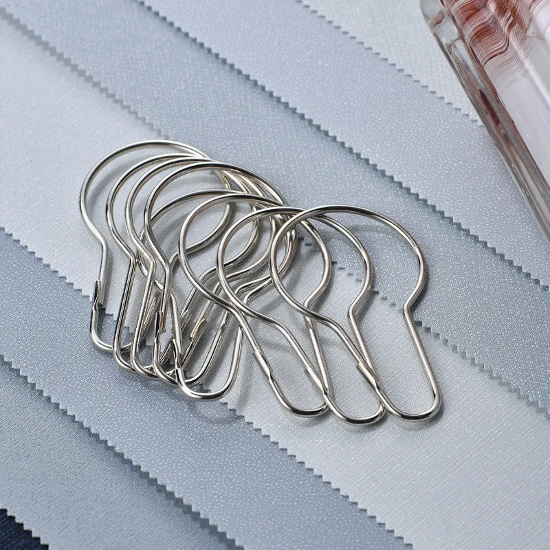 50pcs Iron Curtain Open Gourd Rings Carabiner Keychain Clip Window Curtains Hook Accessories Bath Shower Curtains Rods Clamp