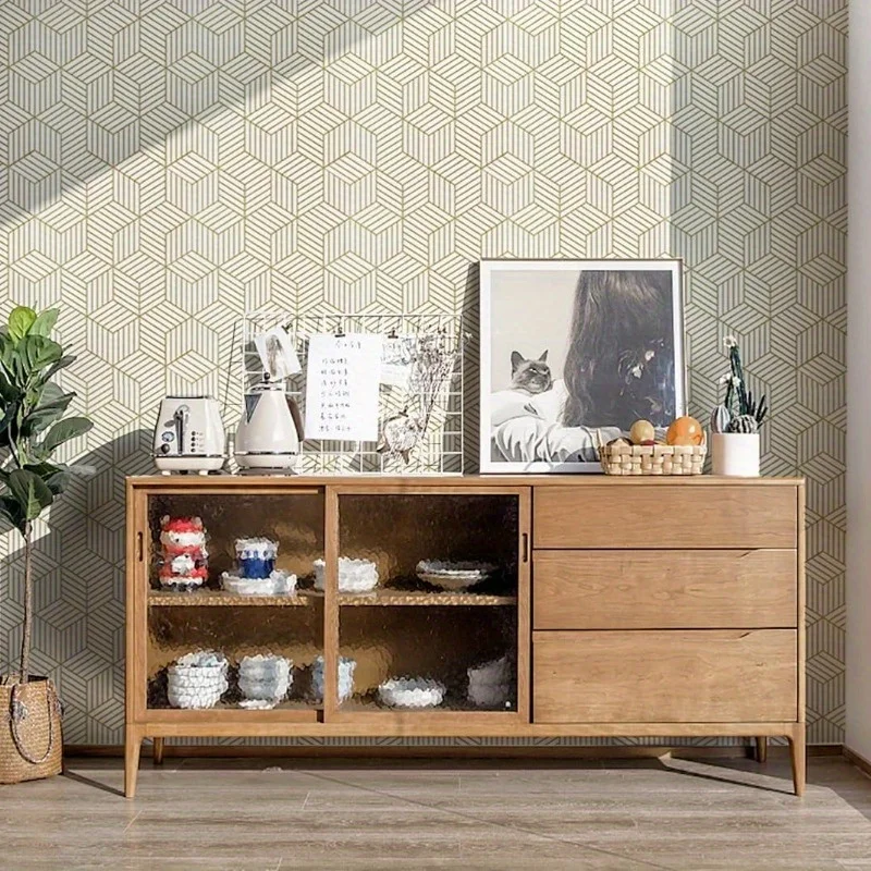 1 Roll Geometric Pattern Contact Paper Peel & Stick Wallpaper Waterproof Oil Resistant for Kitchen Countertop Cabinet Drawer