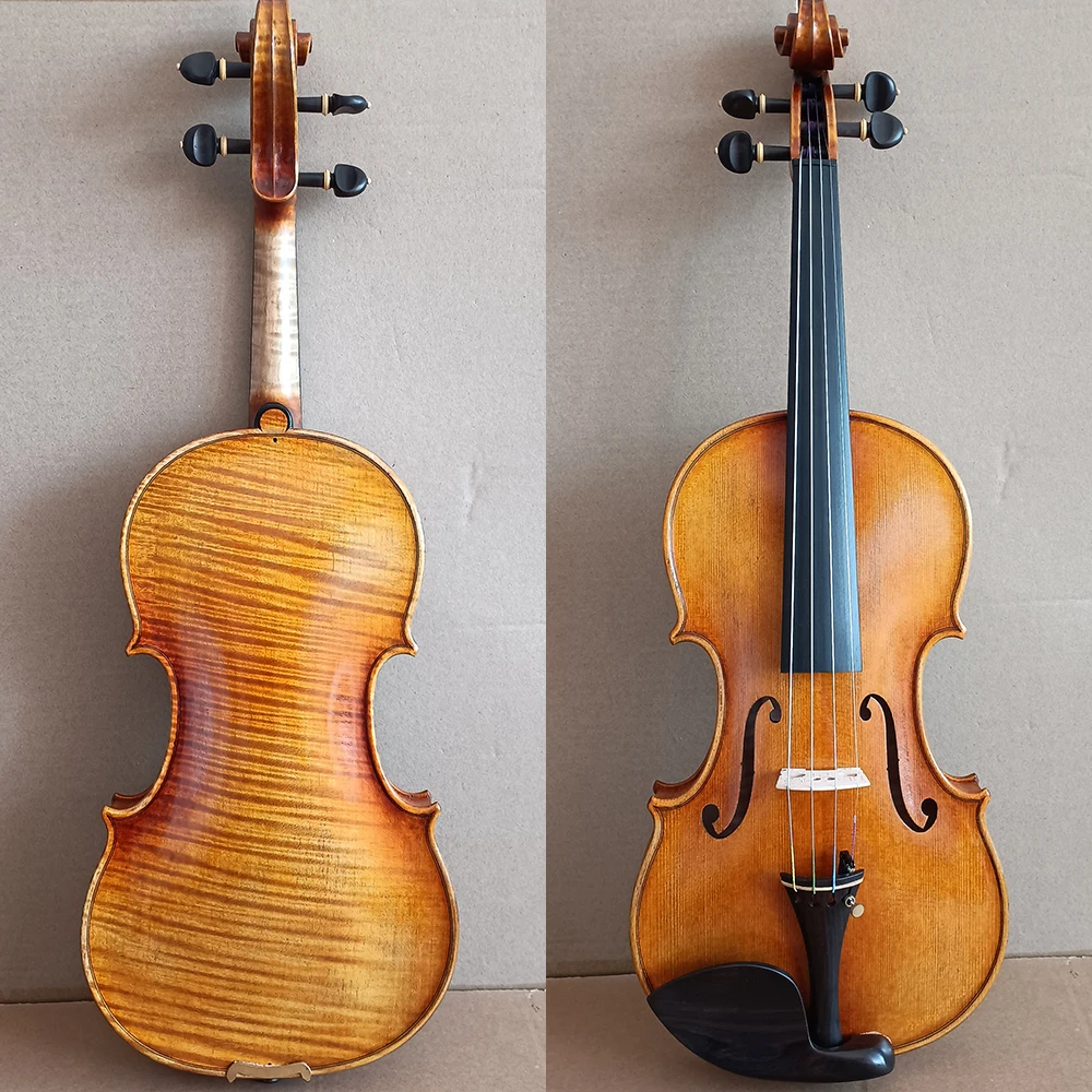 

Strong tone！ Guarneri model Copy Handmade Single board violin 4/4 retro Oil varnish Violin professional Musical Instruments