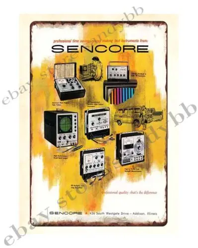 1pcs 1966 Sencore test instruments servicemen craftsmen metal tin sign color plaque