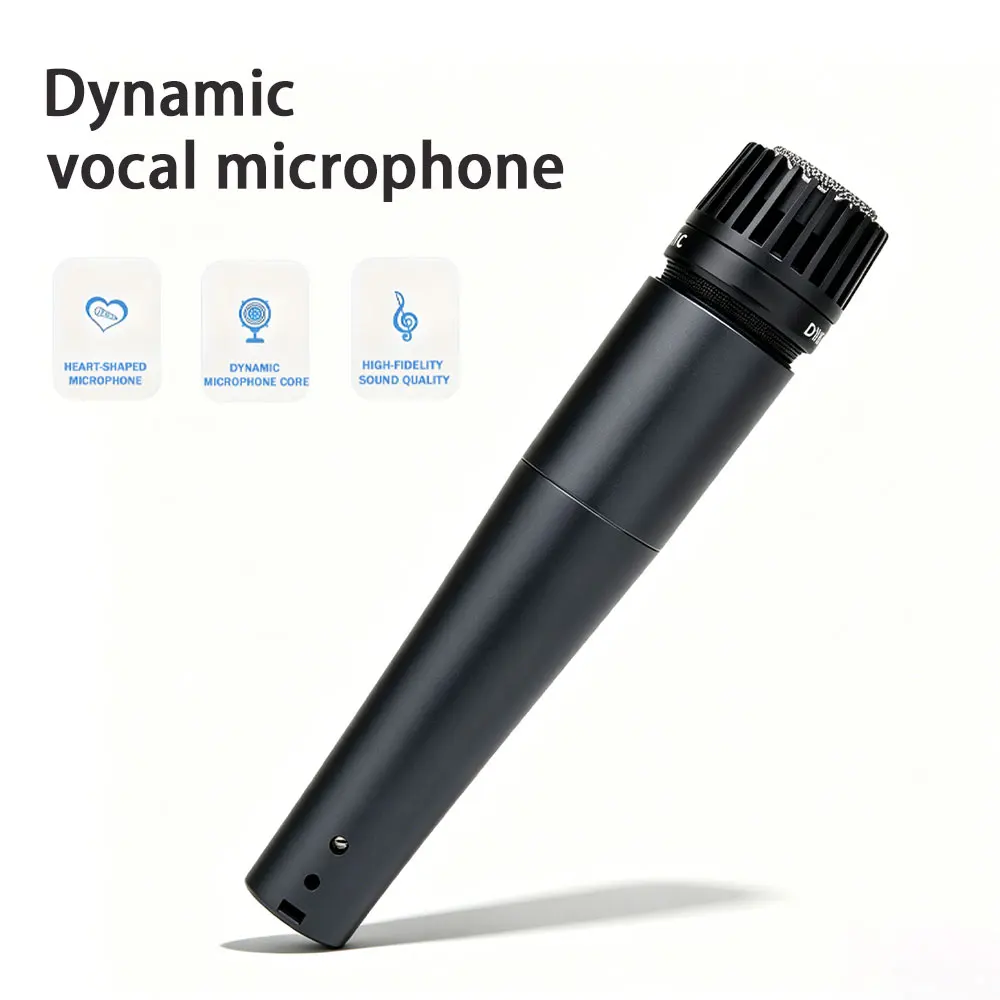 Microfone dinâmico em formato de coração SM57, microfone de alta fidelidade para palco e canto ao vivo.